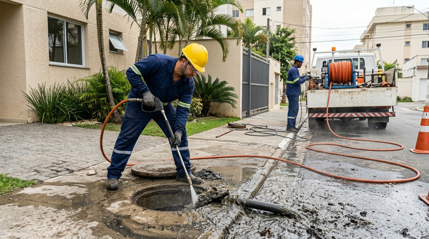 Hidrojateamento com jato de alta pressão em Contagem-MG