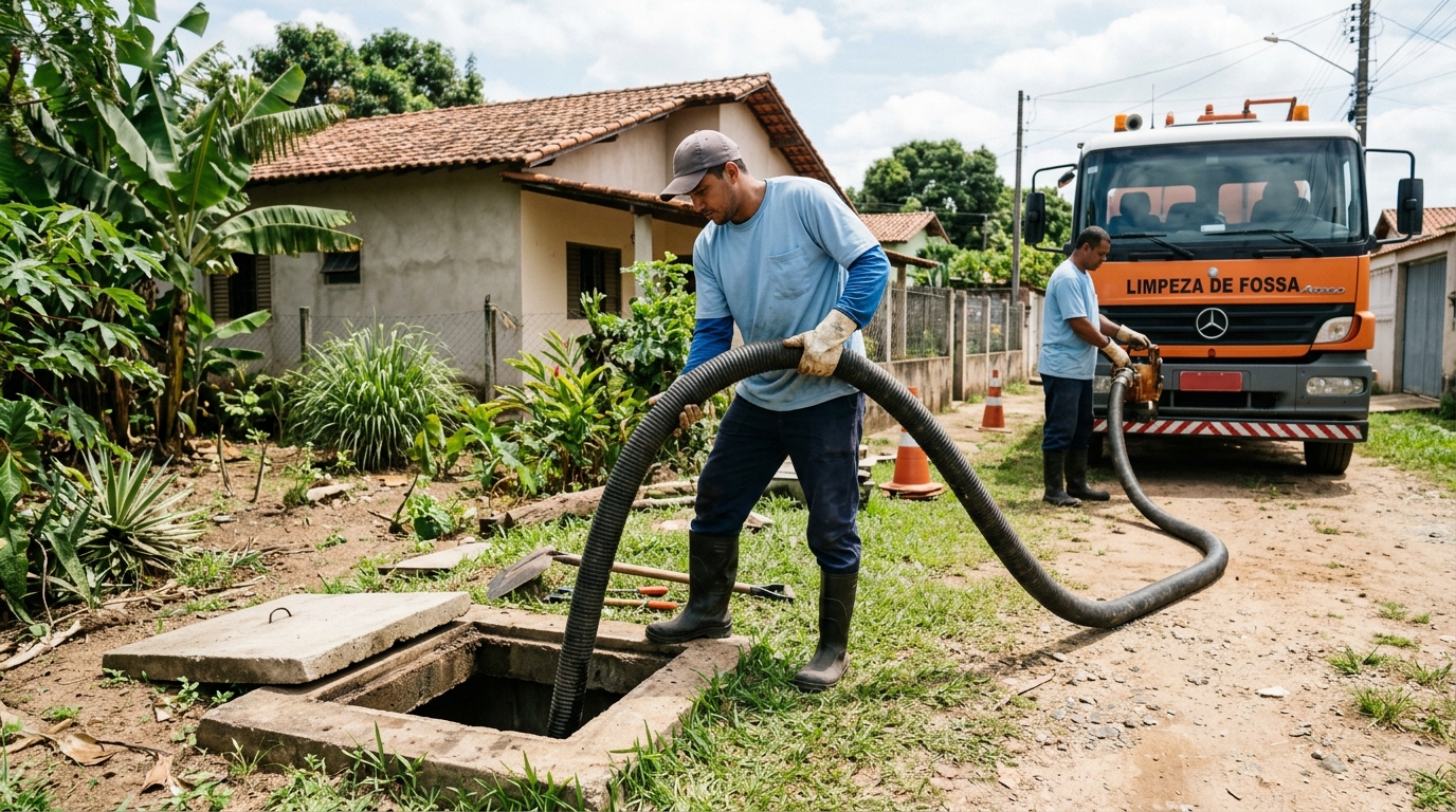Higienização de fossa residencial em Contagem-MG